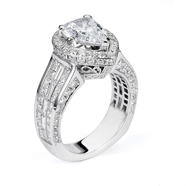 18KTW INVISIBLE SET, ENGAGEMENT RING 2.97CT